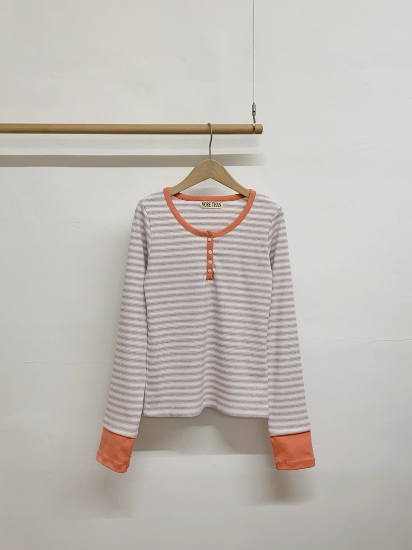MORE THAN-P韓國代購女裝新品時尚休閑26春季推薦長袖T恤MORE THAN長袖T恤圖色1