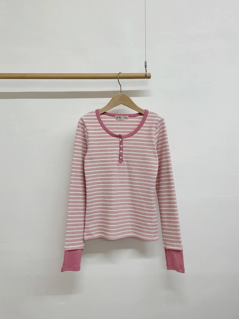 MORE THAN-P韓國代購女裝新品時尚休閑26春季推薦長袖T恤MORE THAN長袖T恤圖色2