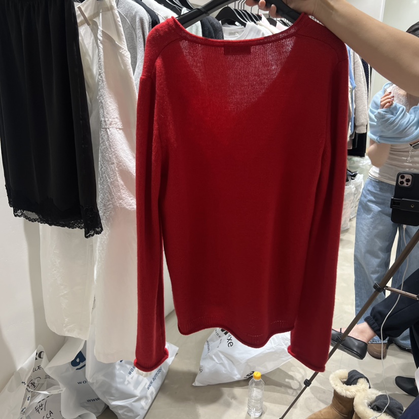 BROT韓國代購女士新品人氣推薦休閑職業26春季時尚針織衫V領BROT針織衫