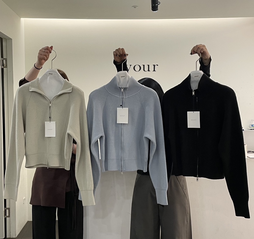 YOUR-P東大門代購女裝新款職業26春季時尚人氣針織衫拉鏈YOUR-P針織衫