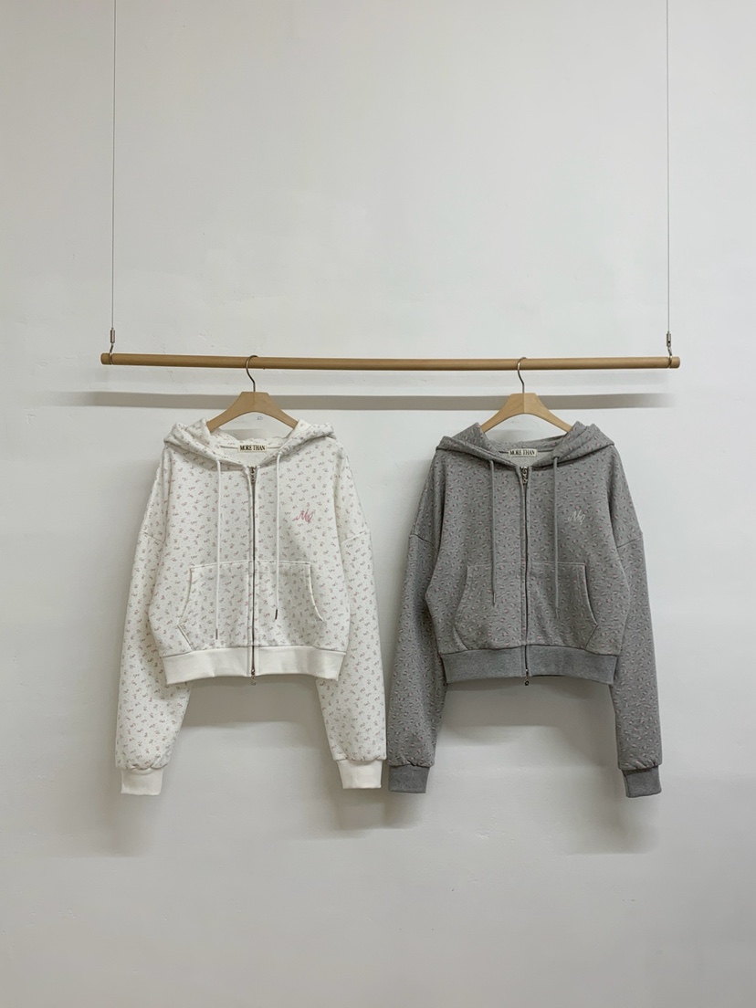 MORE THAN-P東大門直郵女士新款26春季夾克連帽拉鏈衫花朵MORE THAN夾克