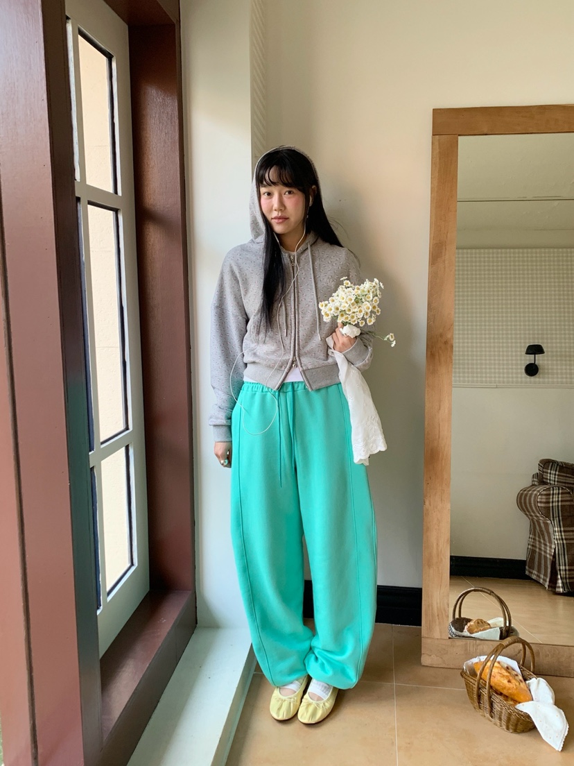 MORE THAN-P東大門直郵女士新款26春季夾克連帽拉鏈衫花朵MORE THAN夾克