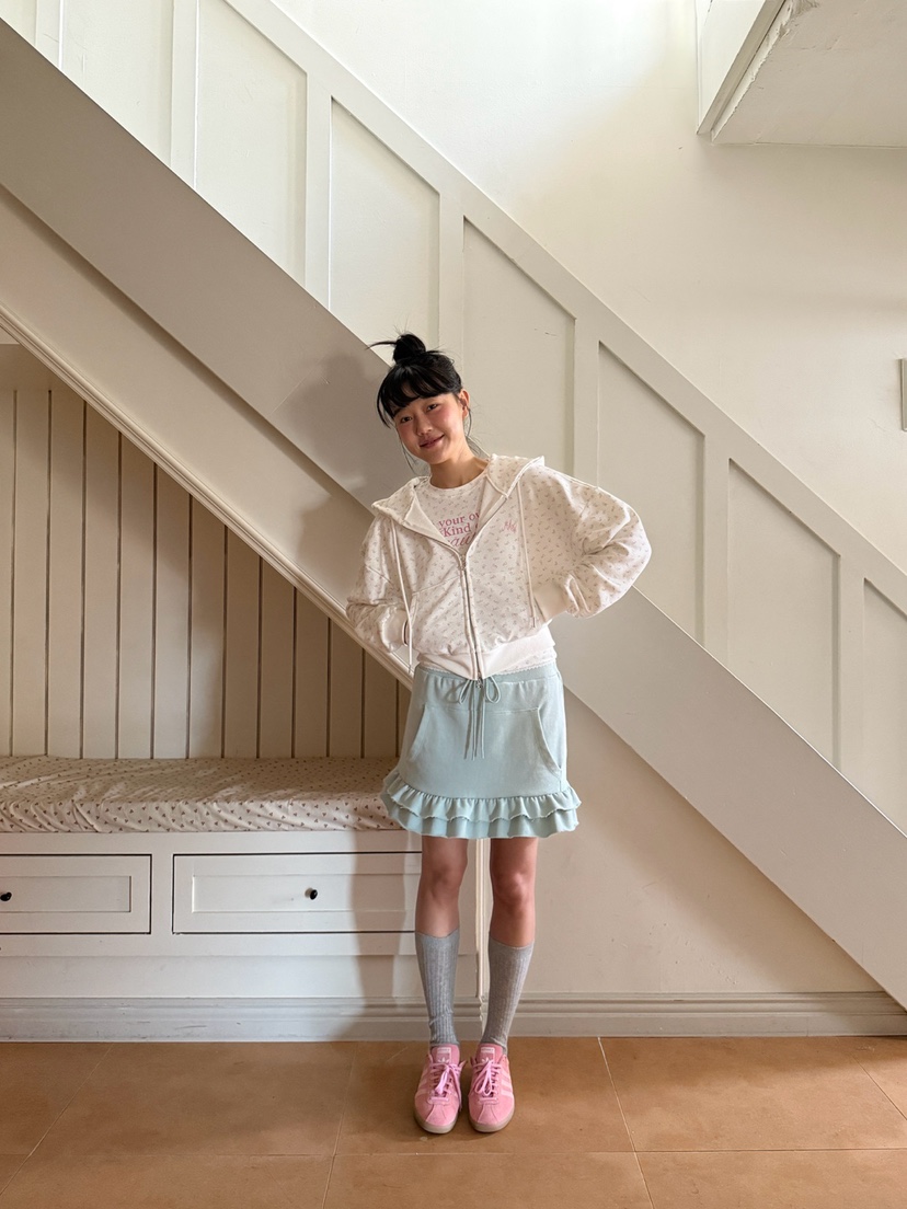 MORE THAN-P東大門直郵女士新款26春季夾克連帽拉鏈衫花朵MORE THAN夾克