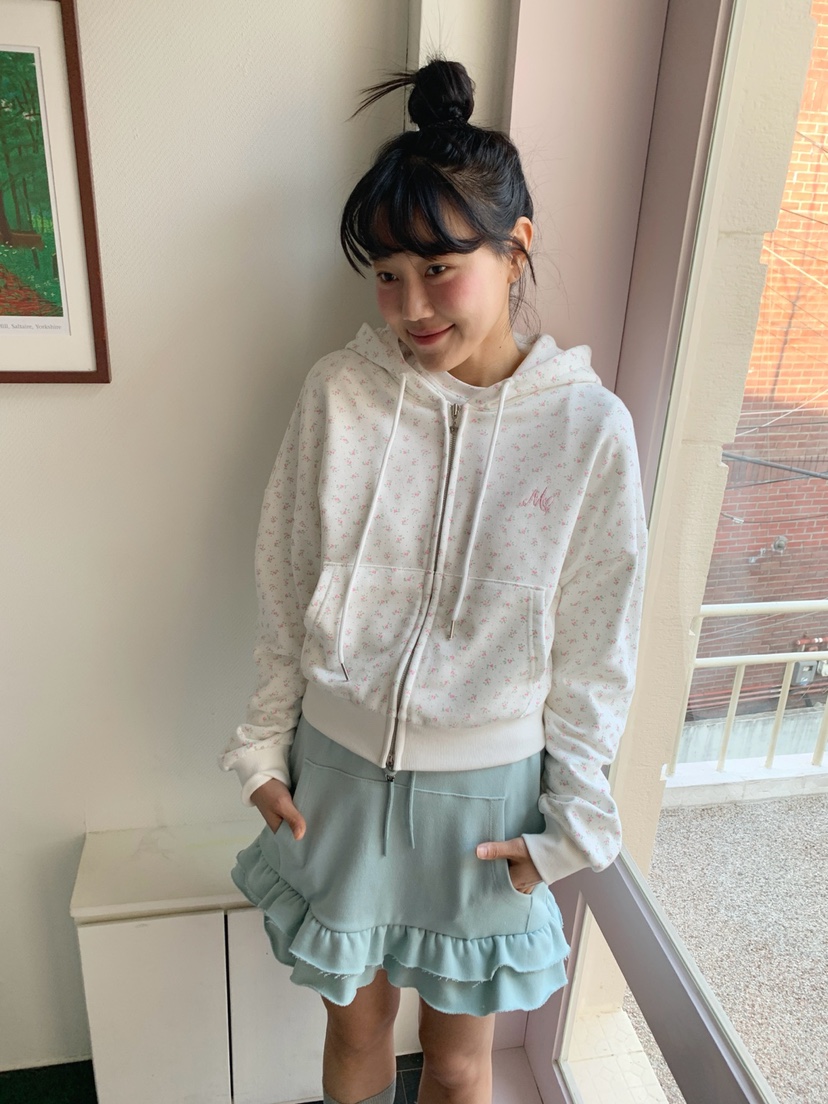 MORE THAN-P東大門直郵女士新款26春季夾克連帽拉鏈衫花朵MORE THAN夾克