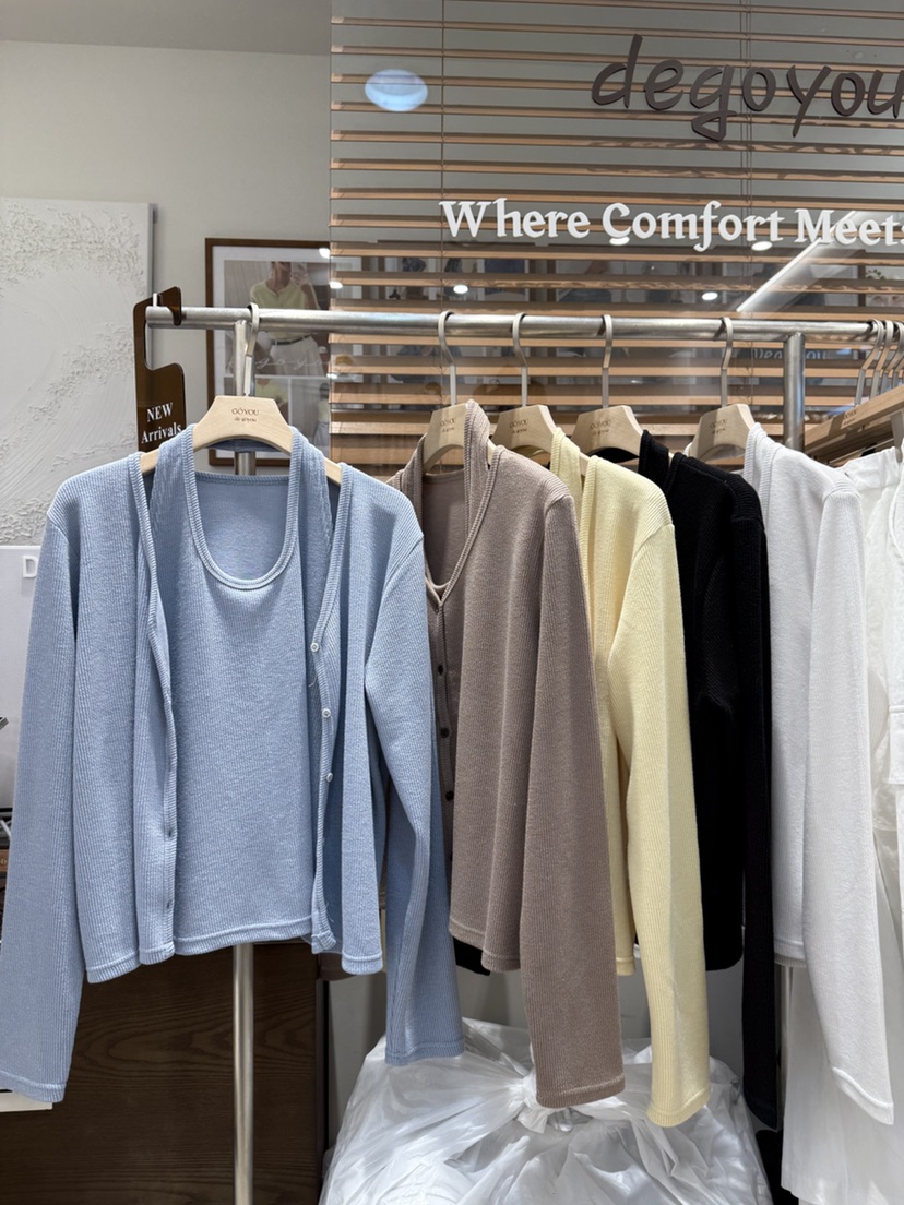 DE GO YOU韓國代購女裝新品休閑職業熱賣人氣針織衫開衫DE GO YOU針織衫