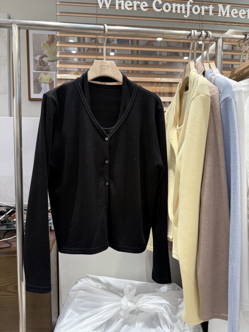 DE GO YOU韓國代購女裝新品休閑職業熱賣人氣針織衫開衫DE GO YOU針織衫