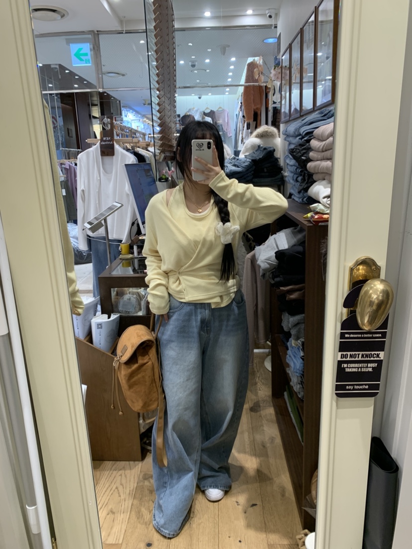 DE GO YOU韓國代購女裝新品休閑職業熱賣人氣針織衫開衫DE GO YOU針織衫