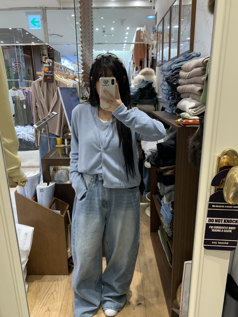 DE GO YOU韓國代購女裝新品休閑職業熱賣人氣針織衫開衫DE GO YOU針織衫