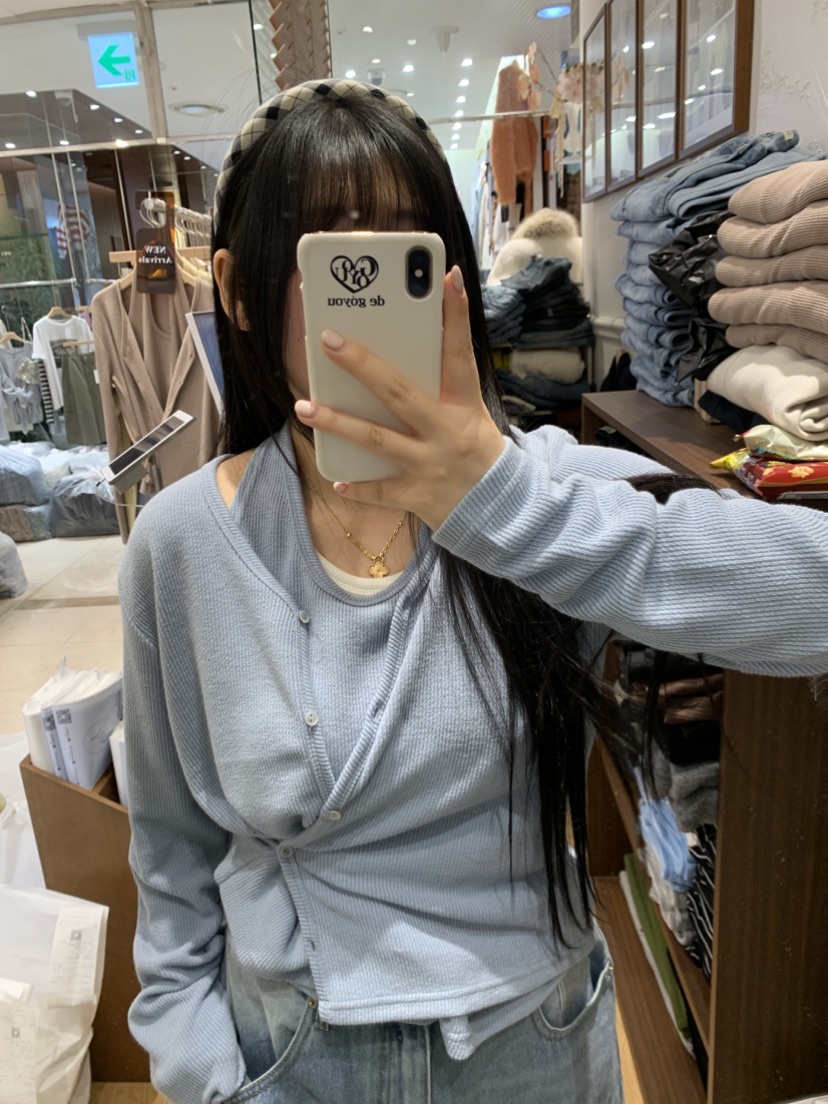 DE GO YOU韓國代購女裝新品休閑職業熱賣人氣針織衫開衫DE GO YOU針織衫