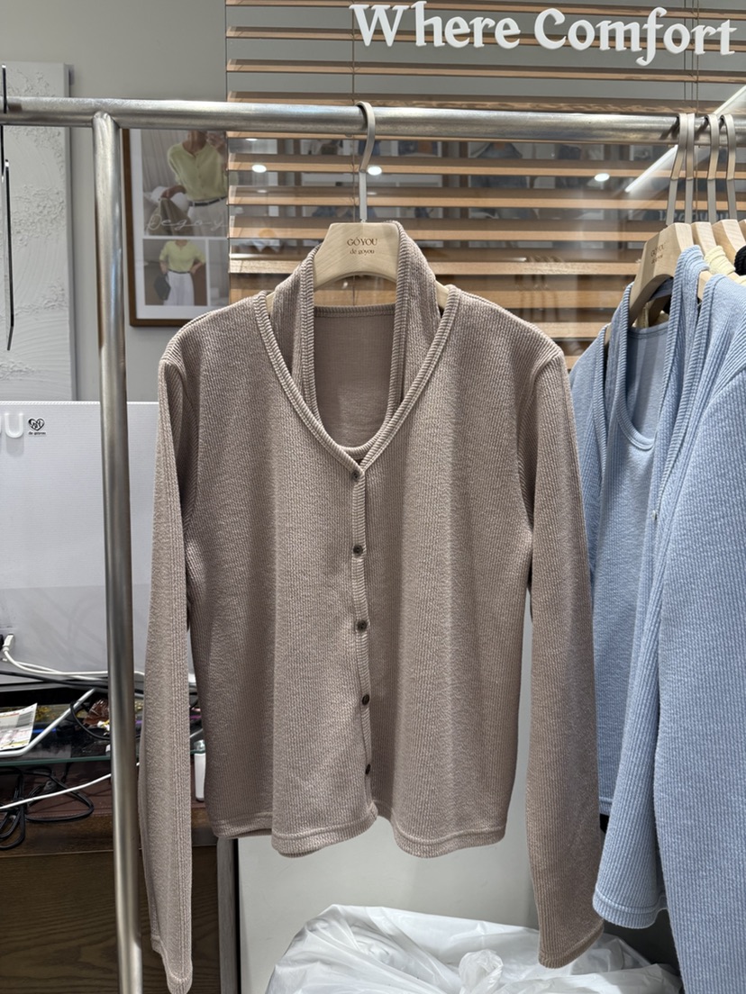 DE GO YOU韓國代購女裝新品休閑職業熱賣人氣針織衫開衫DE GO YOU針織衫圖色2