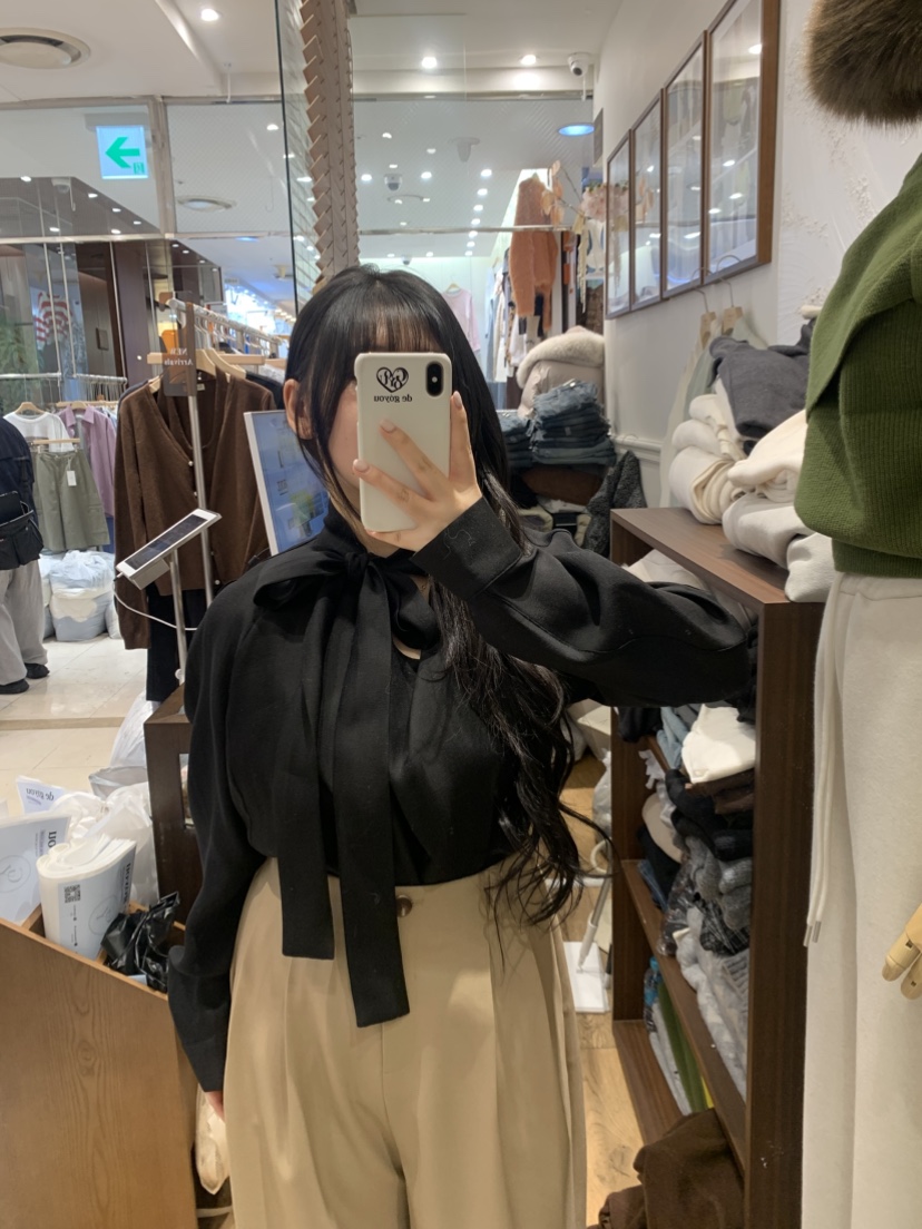 DE GO YOU韓國直郵女士新款職業熱賣推薦襯衫蕾絲衫系帶DE GO YOU襯衫/蕾絲衫