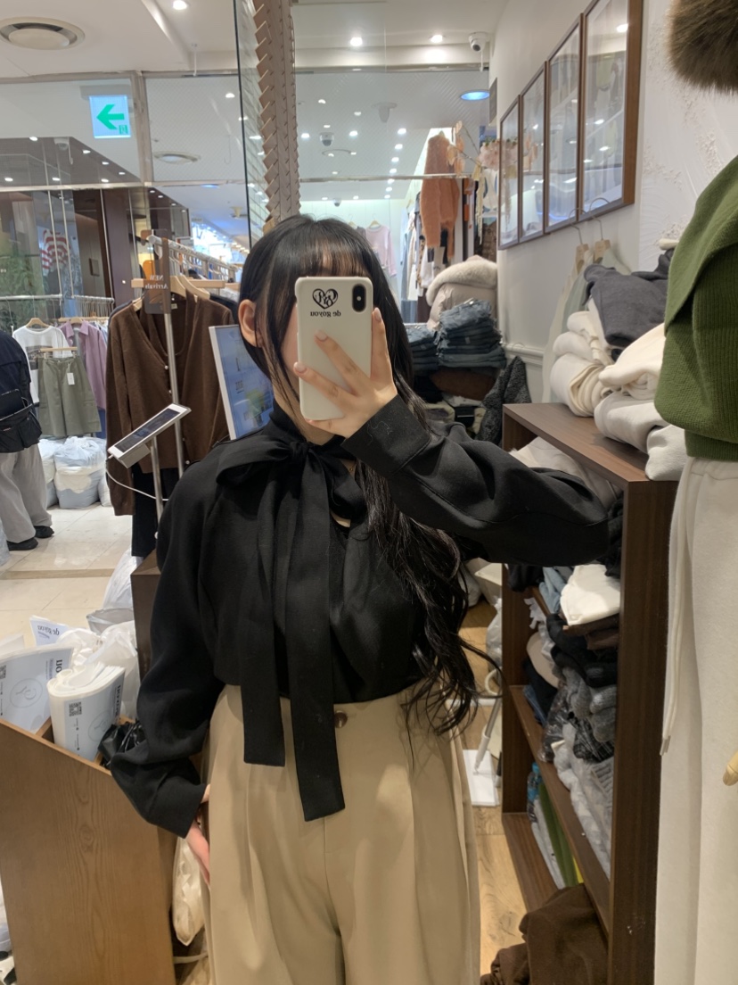 DE GO YOU韓國直郵女士新款職業熱賣推薦襯衫蕾絲衫系帶DE GO YOU襯衫/蕾絲衫