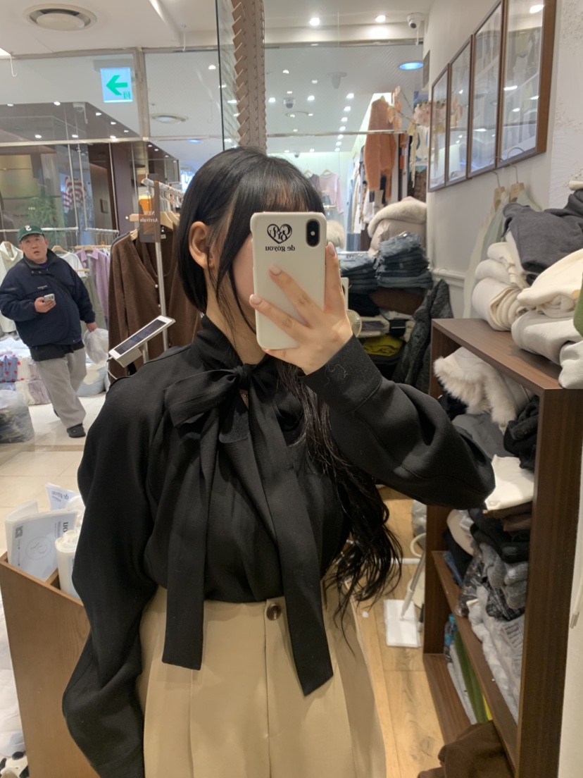 DE GO YOU韓國直郵女士新款職業熱賣推薦襯衫蕾絲衫系帶DE GO YOU襯衫/蕾絲衫