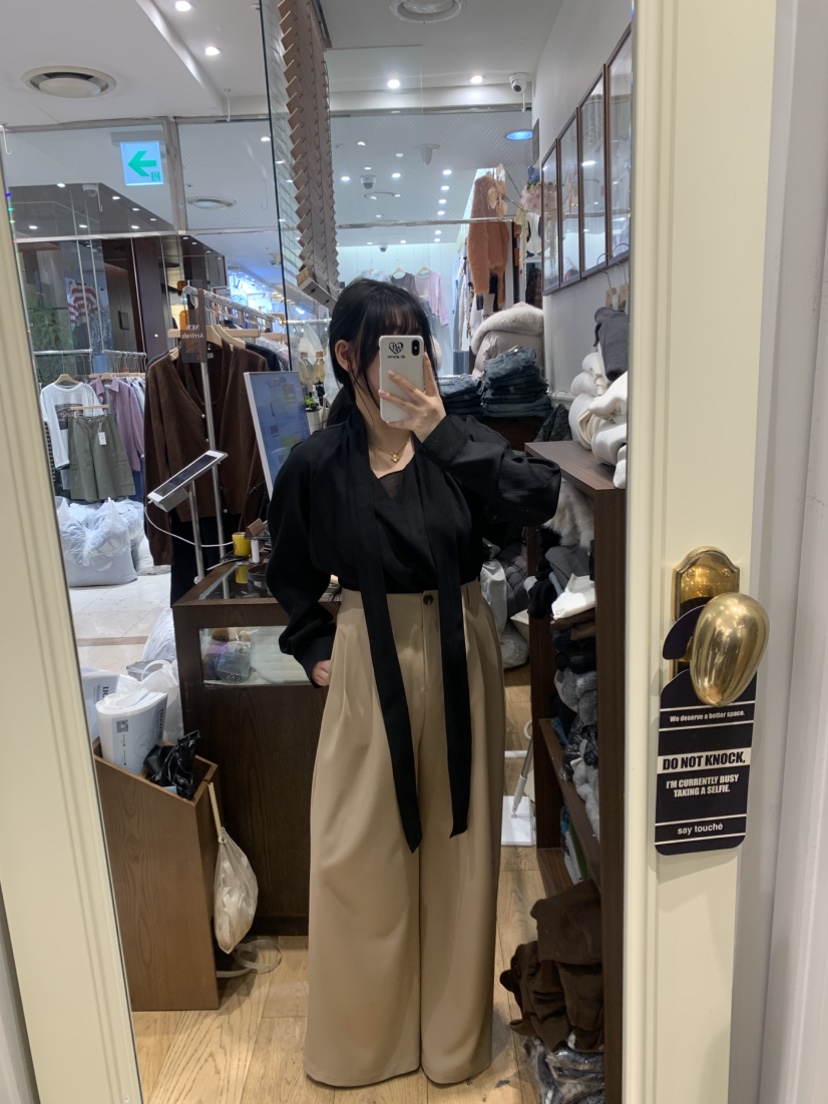 DE GO YOU韓國直郵女士新款職業熱賣推薦襯衫蕾絲衫系帶DE GO YOU襯衫/蕾絲衫