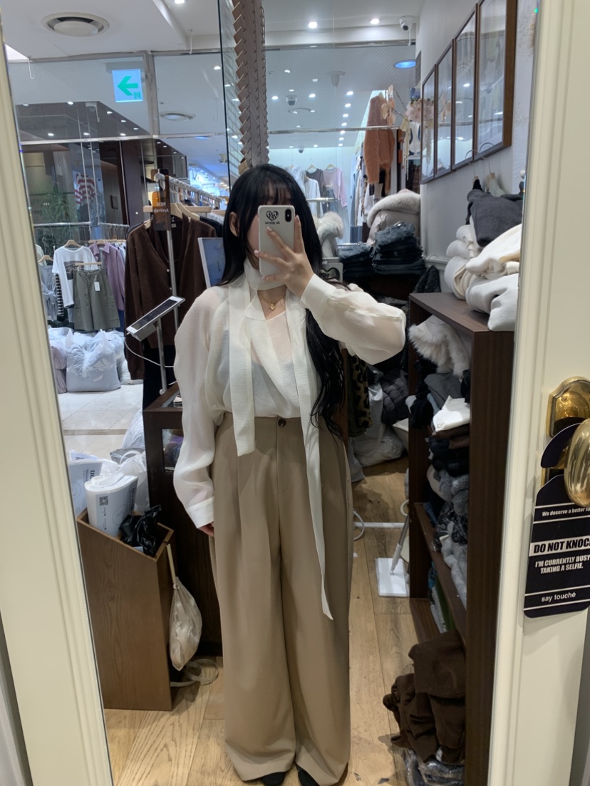 DE GO YOU韓國直郵女士新款職業熱賣推薦襯衫蕾絲衫系帶DE GO YOU襯衫/蕾絲衫