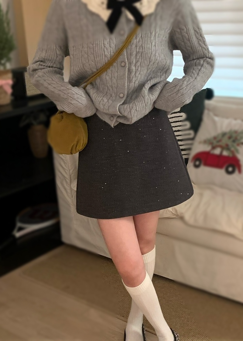 OLA韓國直郵女士新品職業26春季時尚休閑熱賣短裙珍珠迷你mellor/OLA短裙