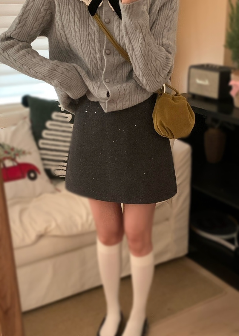 OLA韓國直郵女士新品職業26春季時尚休閑熱賣短裙珍珠迷你mellor/OLA短裙