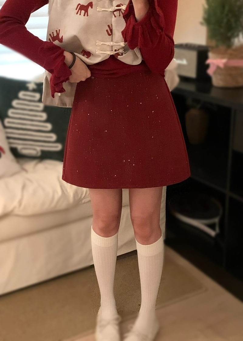 OLA韓國直郵女士新品職業26春季時尚休閑熱賣短裙珍珠迷你mellor/OLA短裙