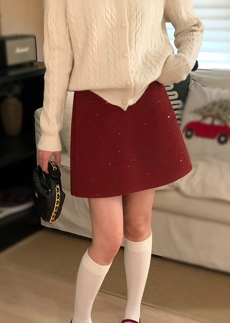 OLA韓國直郵女士新品職業26春季時尚休閑熱賣短裙珍珠迷你mellor/OLA短裙