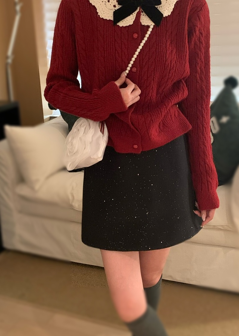 OLA韓國直郵女士新品職業26春季時尚休閑熱賣短裙珍珠迷你mellor/OLA短裙