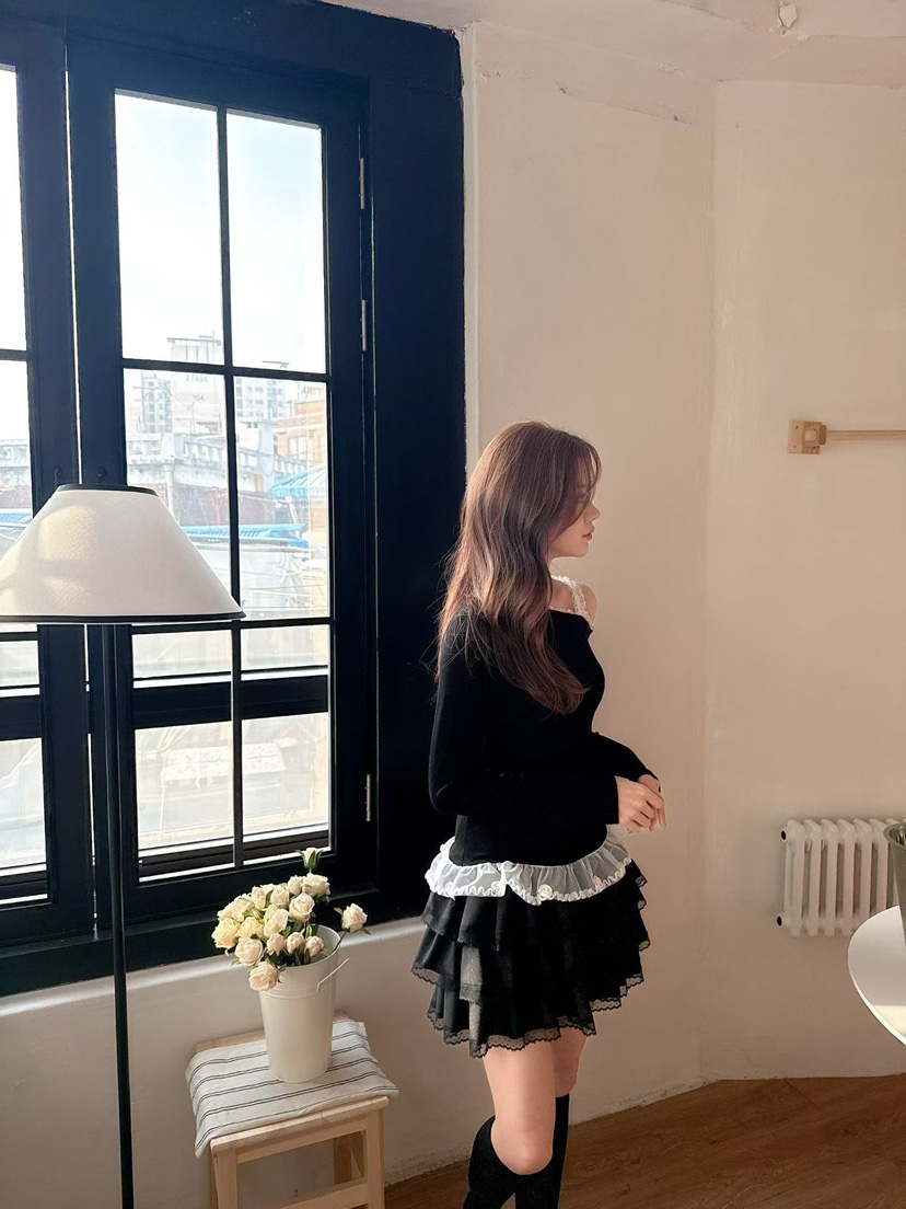 BE&amp;BE韓國代購女士新款推薦職業26春季時尚長袖T恤露肩BE&be長袖T恤