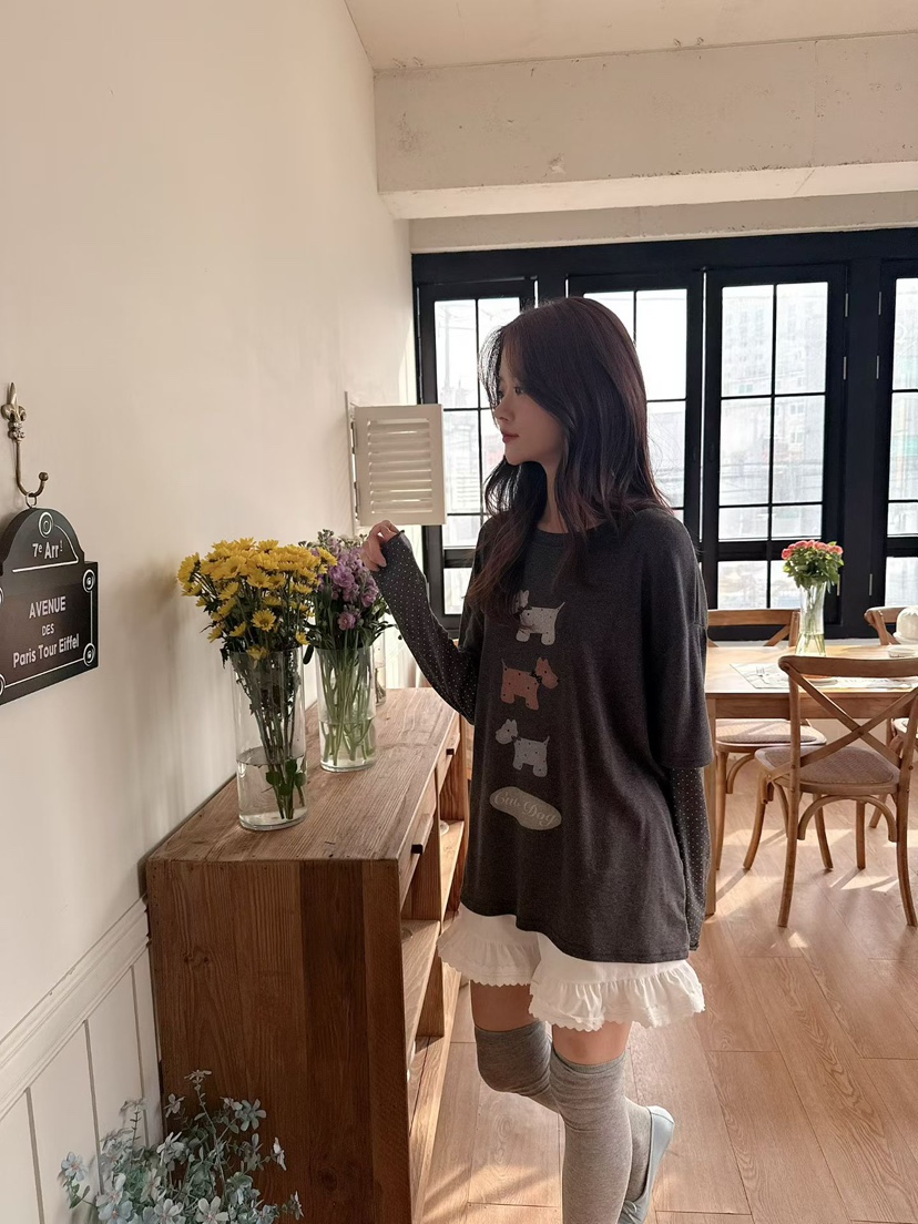 BE&amp;BE東大門實拍女裝新品26春季時尚人氣休閑長袖T恤BE&be長袖T恤