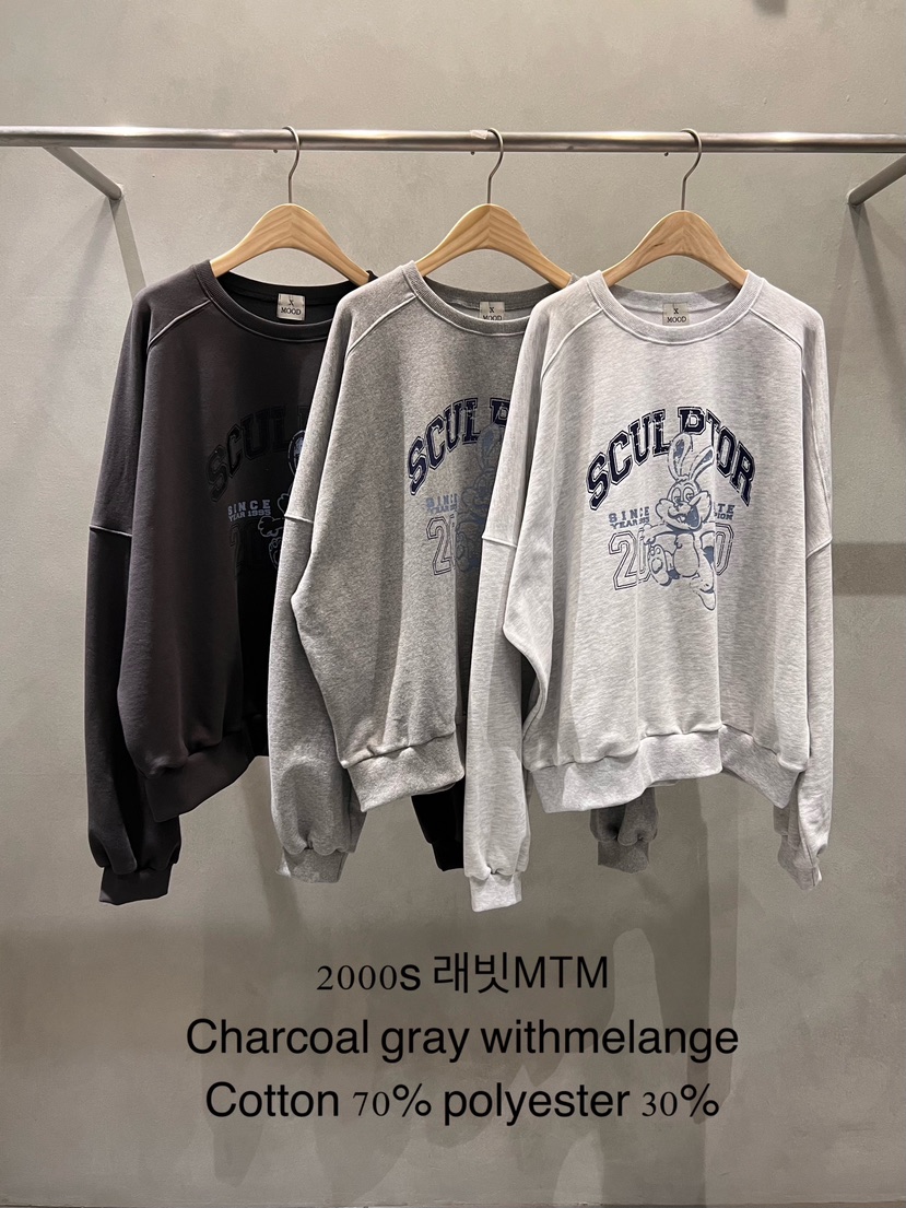 X-MOOD韓國代購女士新品26春季休閑人氣熱賣職業衛衣兔子X-MOOD衛衣