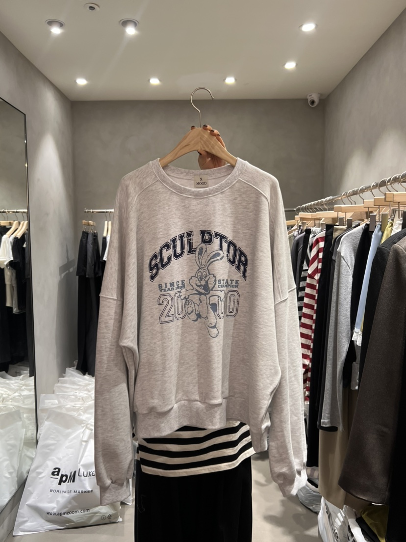 X-MOOD韓國代購女士新品26春季休閑人氣熱賣職業衛衣兔子X-MOOD衛衣圖色1