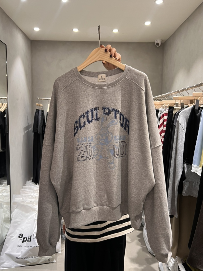 X-MOOD韓國代購女士新品26春季休閑人氣熱賣職業衛衣兔子X-MOOD衛衣圖色2