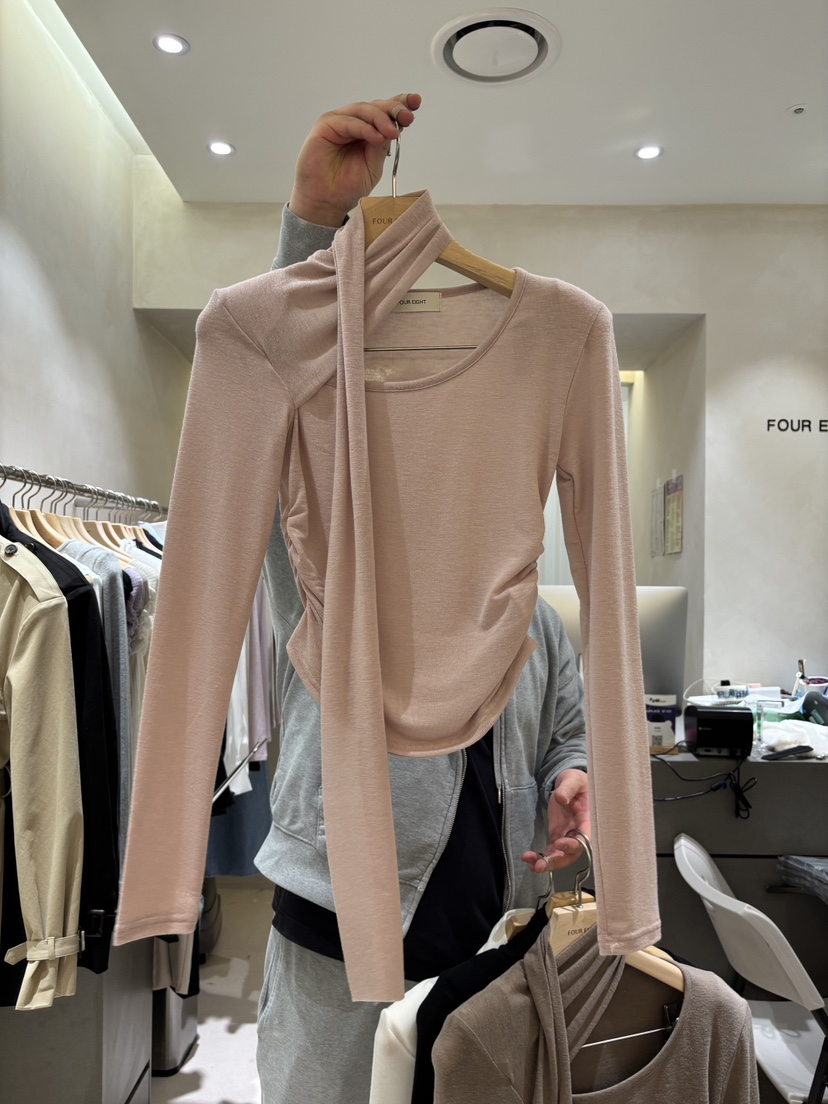 FOUREIGHT東大門直郵女士新品職業26春季推薦長袖T恤圍巾FOUR EIGHT長袖T恤圖色2