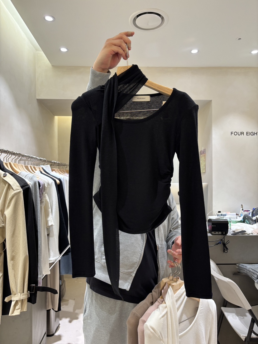FOUREIGHT東大門直郵女士新品職業26春季推薦長袖T恤圍巾FOUR EIGHT長袖T恤圖色4