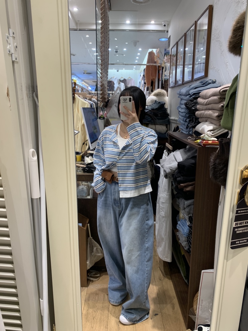 DE GO YOU東大門直郵女裝新品26春季休閑職業牛仔褲褶裥DE GO YOU牛仔褲