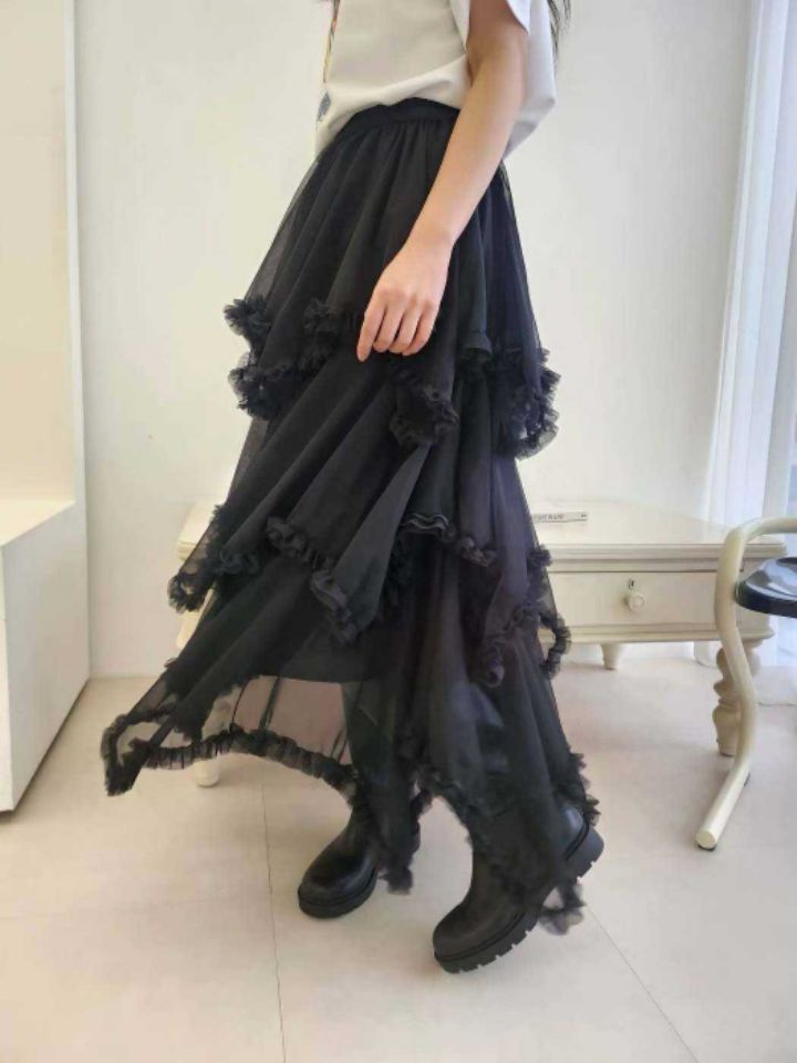 FEMME韓國代購女士新品推薦時尚職業休閑熱賣26春季長裙雪紡FEMME長裙