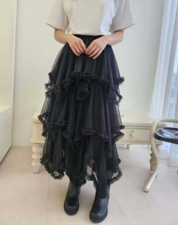 FEMME韓國代購女士新品推薦時尚職業休閑熱賣26春季長裙雪紡FEMME長裙