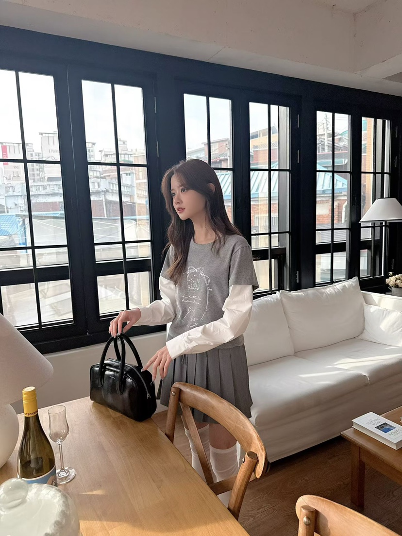 BE&amp;BE韓國直郵女士新款職業休閑推薦26春季人氣長袖T恤BE&be長袖T恤