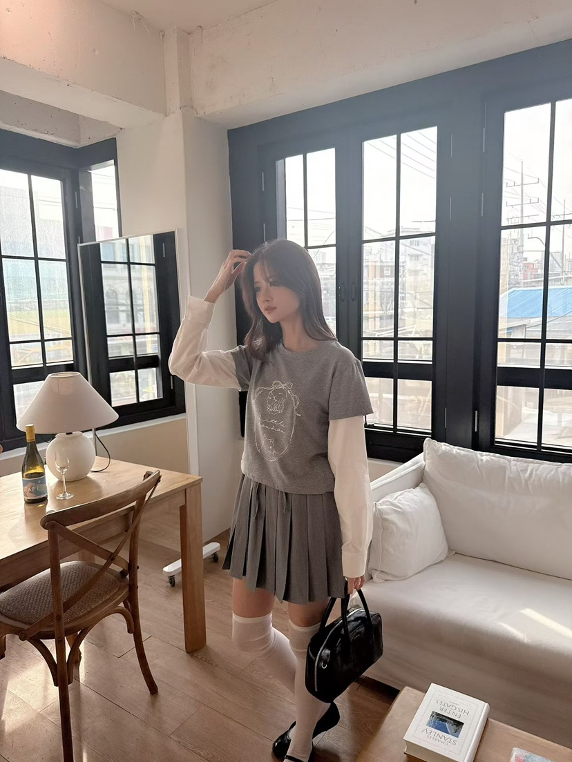 BE&amp;BE韓國直郵女士新款職業休閑推薦26春季人氣長袖T恤BE&be長袖T恤