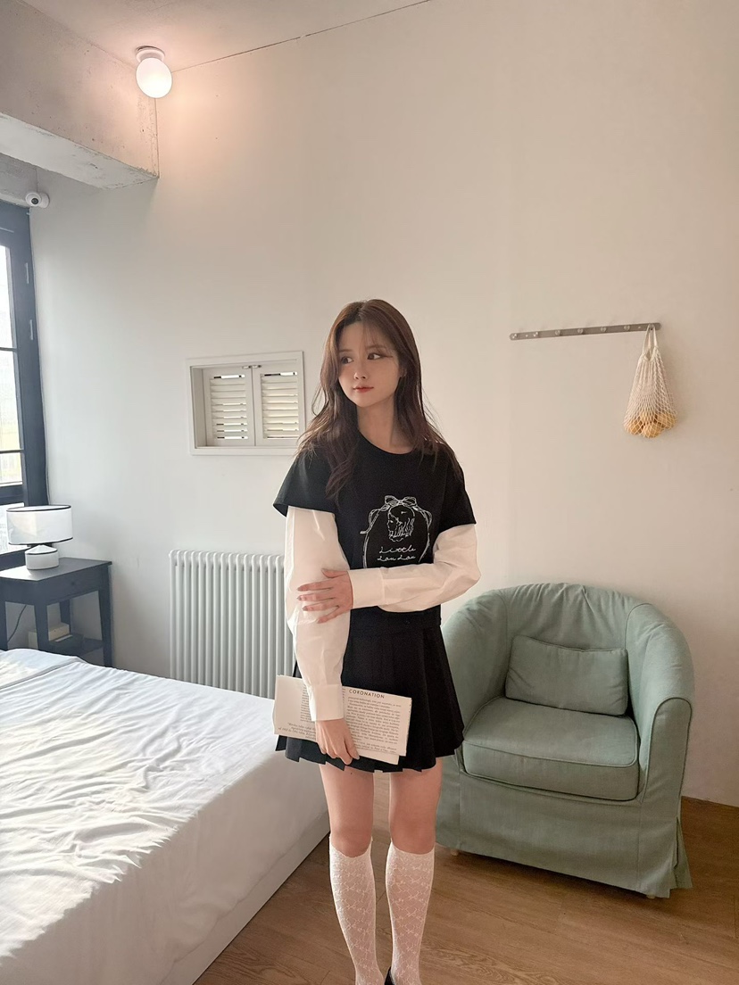 BE&amp;BE韓國直郵女士新款職業休閑推薦26春季人氣長袖T恤BE&be長袖T恤