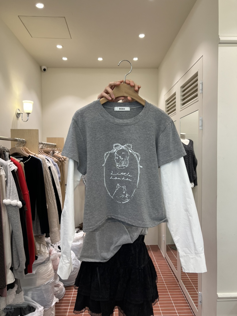 BE&amp;BE韓國直郵女士新款職業休閑推薦26春季人氣長袖T恤BE&be長袖T恤圖色1