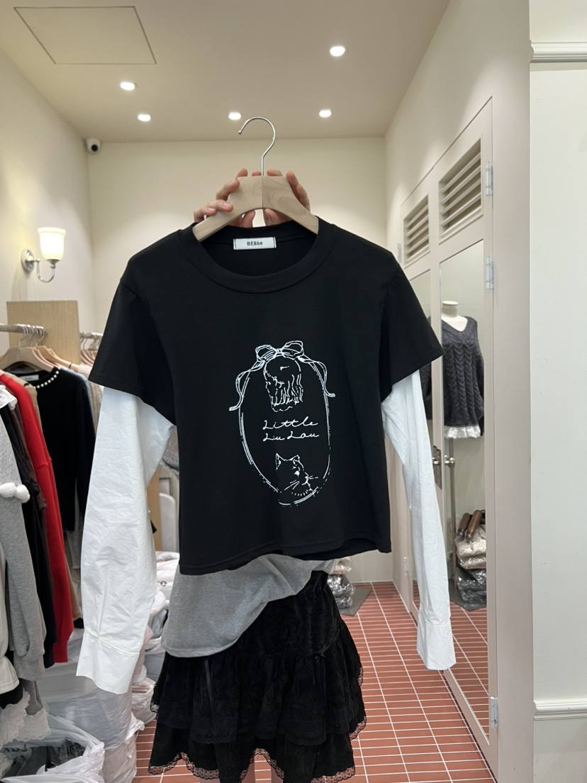 BE&amp;BE韓國直郵女士新款職業休閑推薦26春季人氣長袖T恤BE&be長袖T恤圖色2