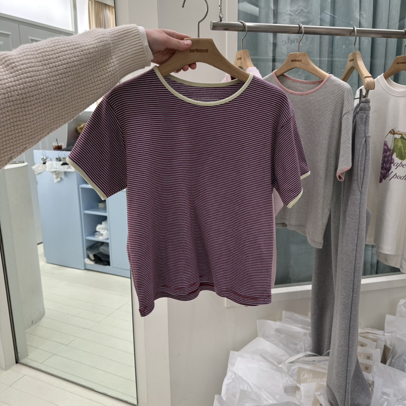 OURMOMENT東大門代購女裝新款熱賣休閑26春季推薦人氣T恤OURMOMENTT恤圖色1