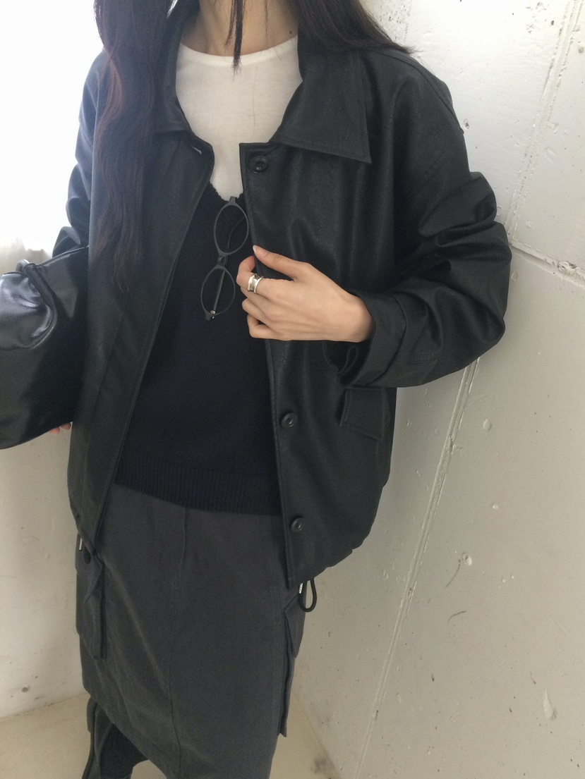 ANOU東大門代購女士新款職業人氣時尚26春季熱賣休閑皮衣ANOU皮衣