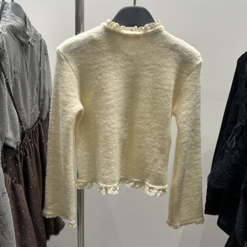 TARABY MOTION東大門代購女裝新品26春季針織衫蕾絲開衫TARABY MOTION針織衫