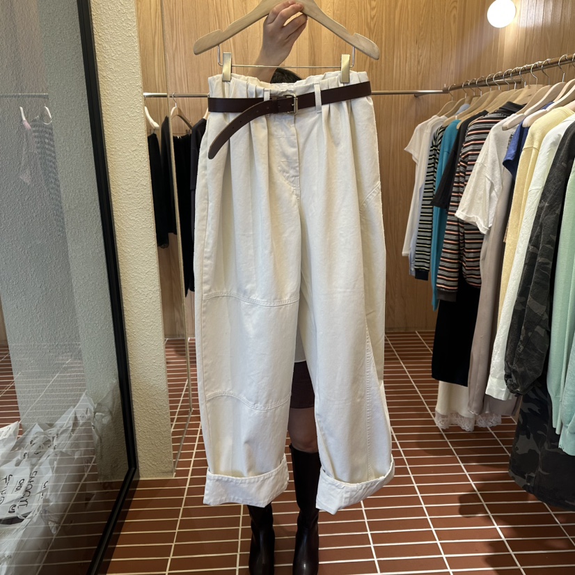 CHOI-L韓國直郵女士新品休閑26春季時尚休閑褲不含腰帶棉CHOI休閑褲圖色1