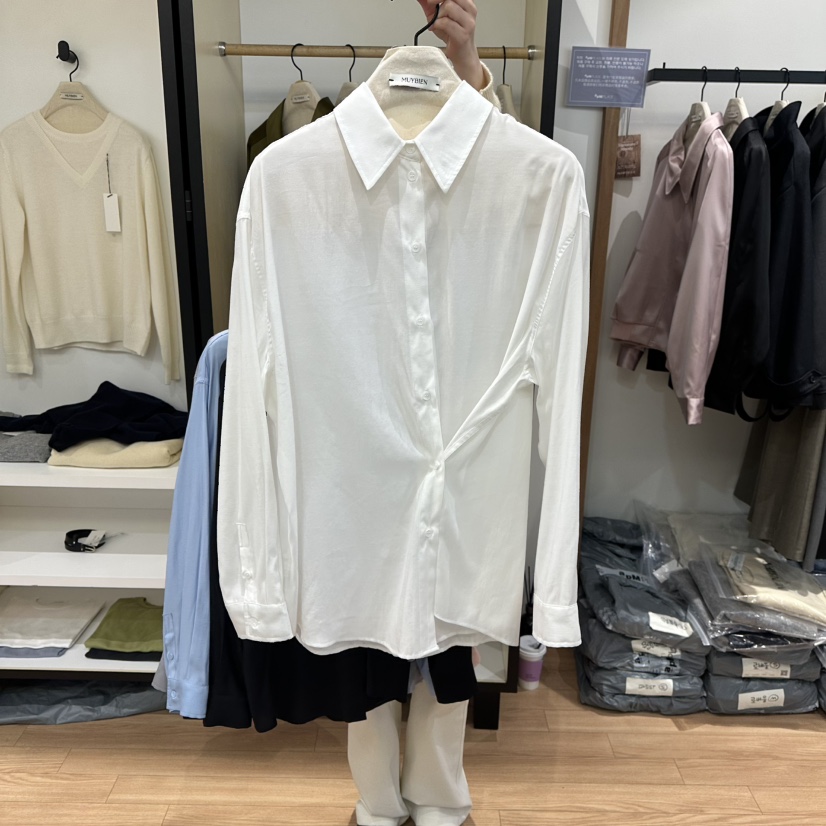 MUYBIEN韓國代購女士新品推薦熱賣職業26春季襯衫蕾絲衫天絲MUYBIEN襯衫/蕾絲衫圖色1