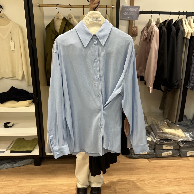 MUYBIEN韓國代購女士新品推薦熱賣職業26春季襯衫蕾絲衫天絲MUYBIEN襯衫/蕾絲衫圖色2