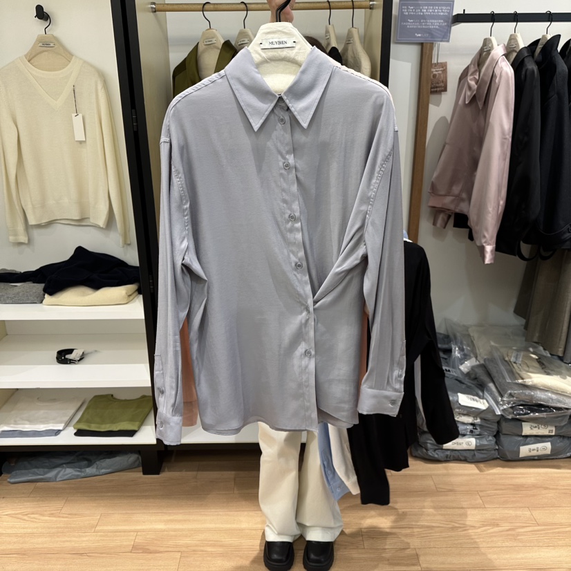 MUYBIEN韓國代購女士新品推薦熱賣職業26春季襯衫蕾絲衫天絲MUYBIEN襯衫/蕾絲衫圖色3