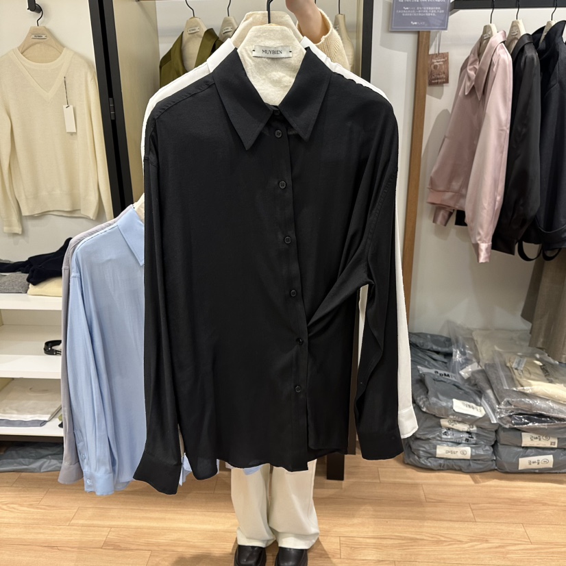 MUYBIEN韓國代購女士新品推薦熱賣職業26春季襯衫蕾絲衫天絲MUYBIEN襯衫/蕾絲衫圖色4