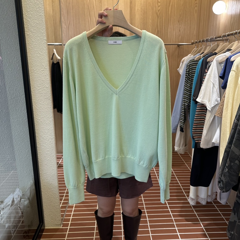 CHOI-L東大門代購女裝新品人氣職業休閑26春季針織衫V領CHOI針織衫圖色2