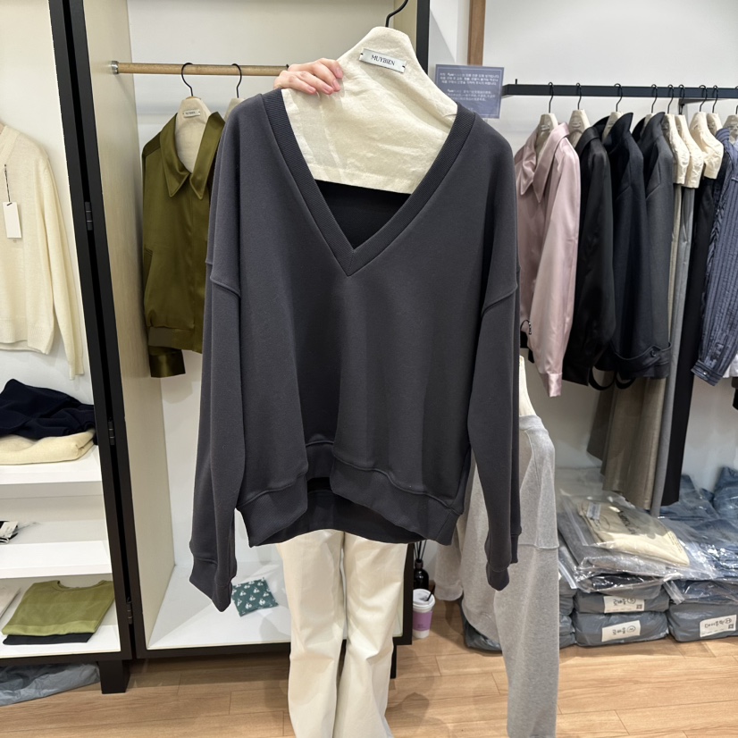 MUYBIEN韓國代購女裝新品人氣職業時尚熱賣推薦衛衣不含內搭MUYBIEN衛衣圖色3墨色