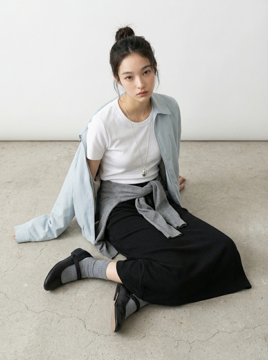 CLAFO韓國直郵女裝新品休閑時尚人氣26春季職業熱賣長裙柔軟CLAFO長裙